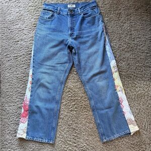 L.L.Bean Patchwork Panel Jeans | Vintage Style | Unique Quilted Sides